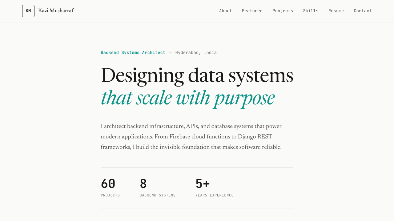 Backend Developer Portfolio screenshot